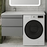 Style Line Тумба с раковиной под стиральную машину Даллас 120 L Люкс Plus подвесная серая